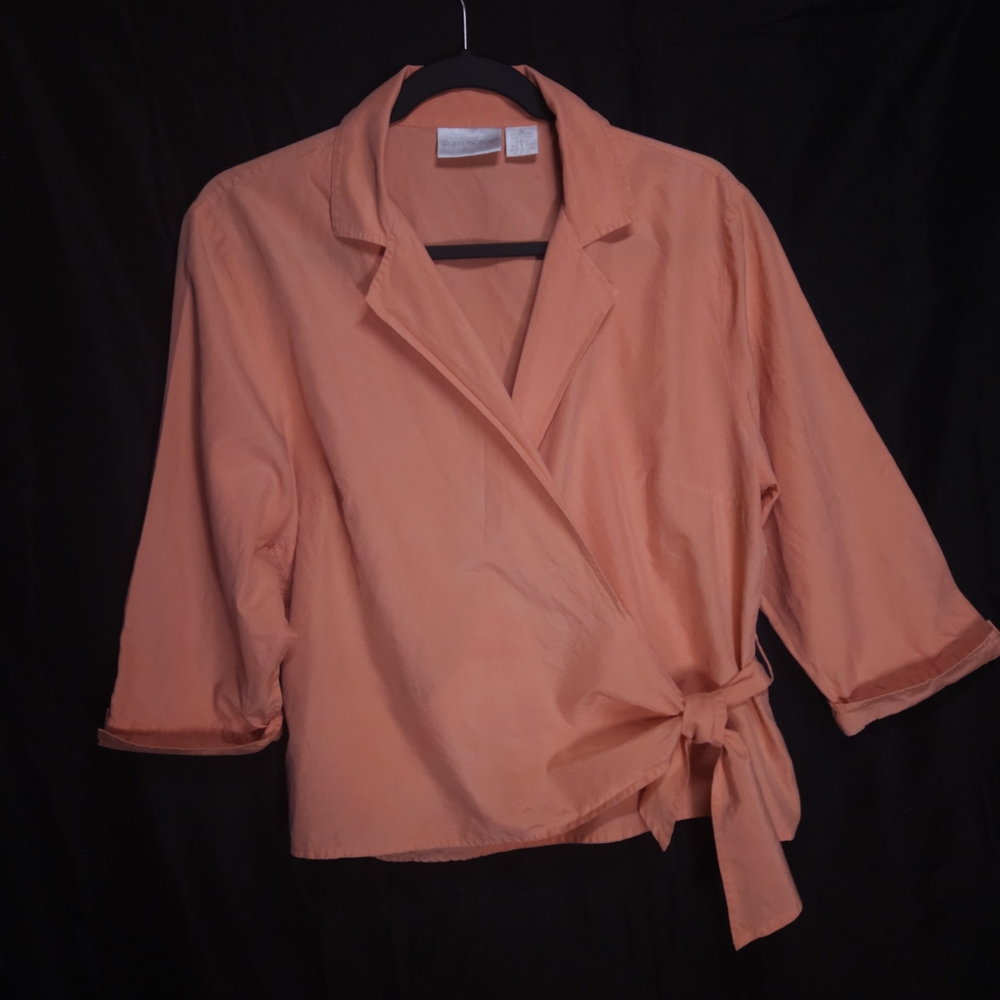 Worthington Coral Wrap Blouse